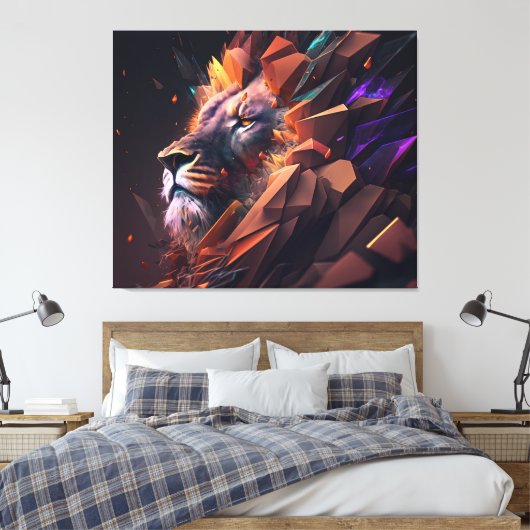 Abstrakte Löwen Leinwand Kunst (Insitu (Schlafzimmer))