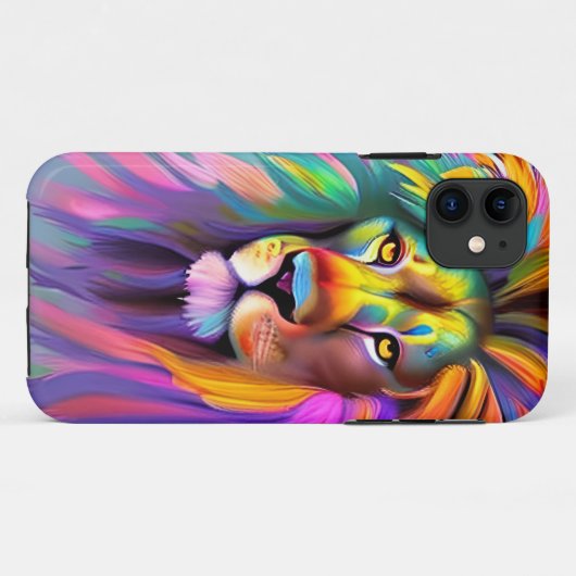 Abstrakte Löwenface Mystische Fantasie Kunst Case-Mate iPhone Hülle (Rückseite (Horizontal))