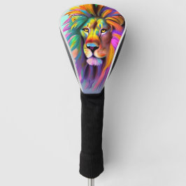 Abstrakte Löwenface Mystische Fantasie Kunst Golf Headcover