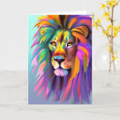 Abstrakte Löwenface Mystische Fantasie Kunst Karte (Gelbe Blume)