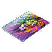Abstrakte Löwenface Mystische Fantasie Kunst Notizblock (Linke Seite)