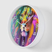 Abstrakte Löwenface Mystische Fantasie Kunst Uhr (Winkel)