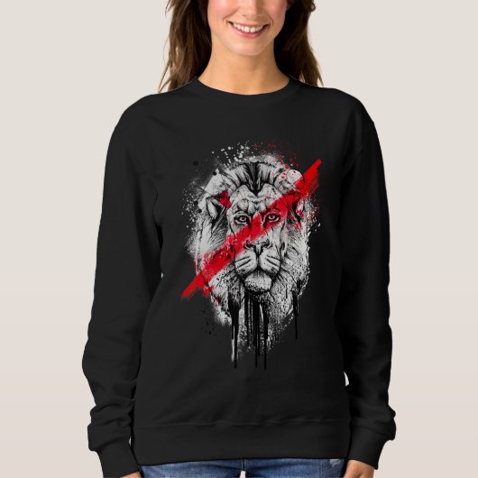 Abstrakte Löwengrafik für Männer und Frauen Sweatshirt (Vorderseite)