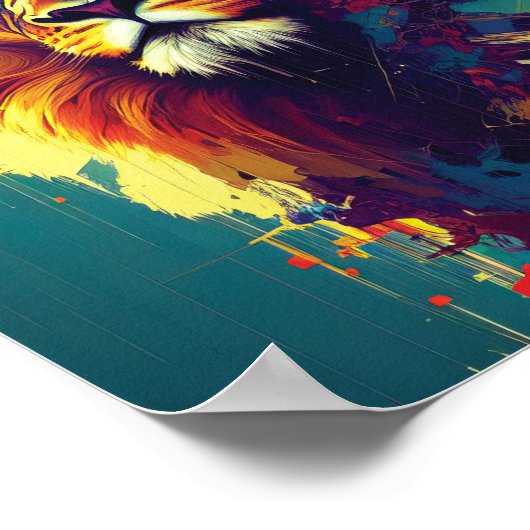 Abstrakte Löwenkunst - feine Farben, die Design be Poster (Ecke)