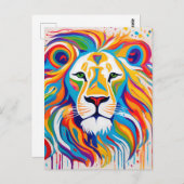 Abstrakte Löwenkunst Postkarte (Vorne/Hinten)