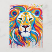 Abstrakte Löwenkunst Postkarte (Vorderseite)