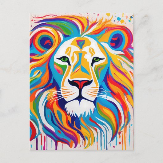 Abstrakte Löwenkunst Postkarte (Vorderseite)