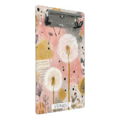 Abstrakte Löwenzahn-Aquarell-Blumenkunst Mini Klemmbrett (Schrägansicht)
