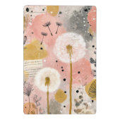 Abstrakte Löwenzahn-Aquarell-Blumenkunst Mini Klemmbrett (Rückseite)