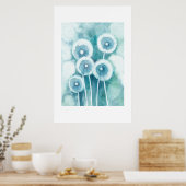 Abstrakte Löwenzahnblüten Poster (Küche)
