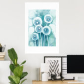 Abstrakte Löwenzahnblüten Poster (Heimbüro)
