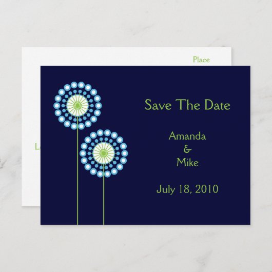 Abstrakte Lüster-Blume Save the Date Karte (Vorne/Hinten)
