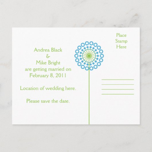 Abstrakte Lüster-Blume Save the Date Karte (Rückseite)