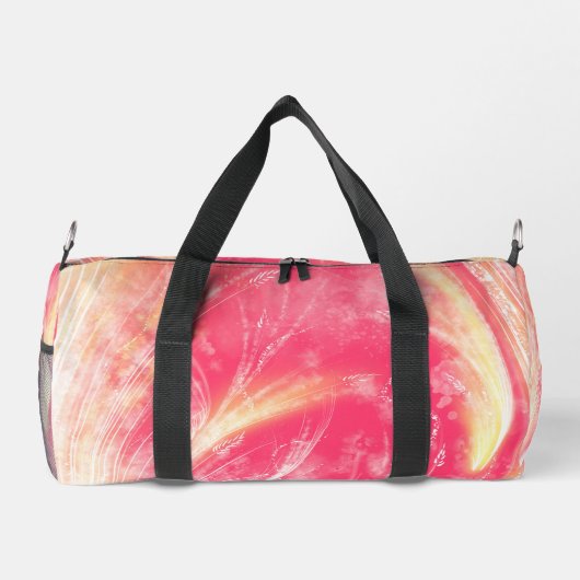 Abstrakte Lüster und Glühwürmchen Gelb Duffle Bag (Rückseite)