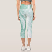 Abstrakte Lüster und Glühwürmchen grün Capri Leggings (Rückseite)