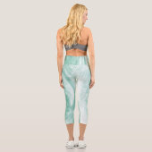 Abstrakte Lüster und Glühwürmchen grün Capri Leggings (Rückseite)