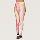 Abstrakte Lüster und Glühwürmchen Rot Leggings (Rückseite)