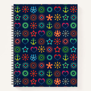 Abstrakte lustige Formen Retrodesign drucken Notizblock