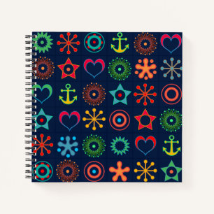 Abstrakte lustige Formen Retrodesign Notizblock