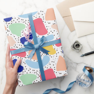 Abstrakte lustige moderne süße Kinder Sommer Forme Geschenkpapier