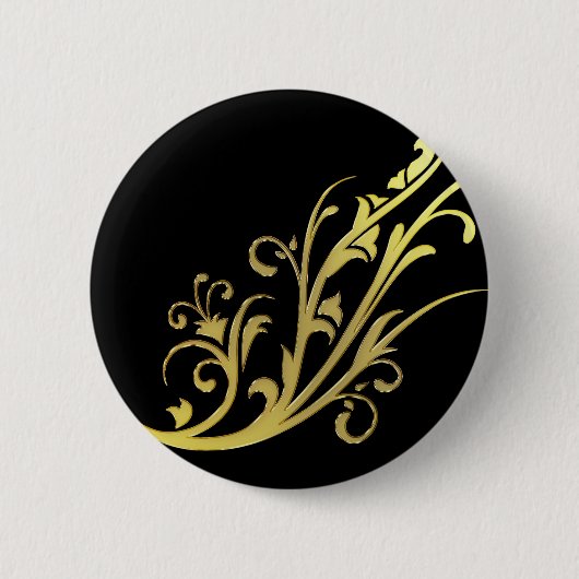 Abstrakte Luxus-Blume aus falschem Gold Button (Vorderseite)