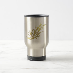 Abstrakte Luxus-Kunstblume aus Gold Reisebecher