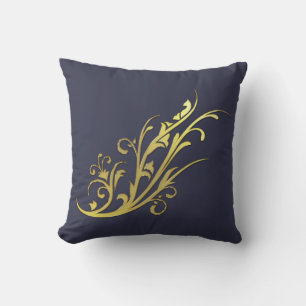 Abstrakte Luxus-Kunststoff-Goldblume Kissen