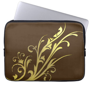 Abstrakte Luxus-Kunststoff-Goldblume Laptopschutzhülle