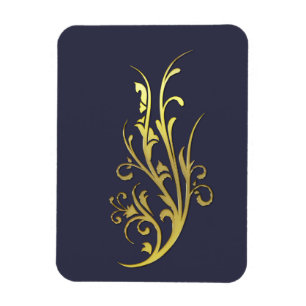 Abstrakte Luxus-Kunststoff-Goldblume Magnet