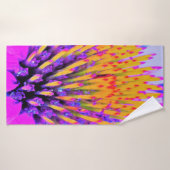 Abstrakte Macro Hot Pink und Gelb Badehandtuch (Badehandtuch)