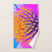 Abstrakte Macro Hot Pink und Gelb Badhandtuch Set (Handtuch)