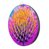 Abstrakte Macro Hot Pink und Gelb Dartscheibe (Vorderseite rechts)