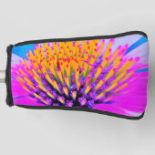 Abstrakte Macro Hot Pink und Gelb Golf Headcover (Vorderseite)