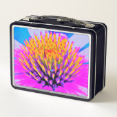 Abstrakte Macro Hot Pink und Gelb Metall Brotdose (Rückseite)