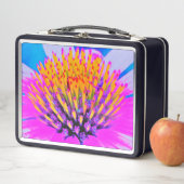 Abstrakte Macro Hot Pink und Gelb Metall Brotdose (Beispiel)