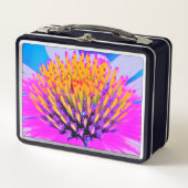 Abstrakte Macro Hot Pink und Gelb Metall Brotdose (Vorderseite)