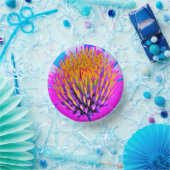 Abstrakte Macro Hot Pink und Gelb Pappteller (Party)