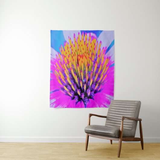 Abstrakte Macro Hot Pink und Gelb Wandteppich (Beispiel)