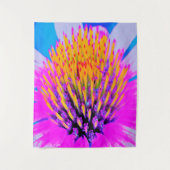 Abstrakte Macro Hot Pink und Gelb Wandteppich (Vorderseite)