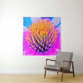Abstrakte Macro Hot Pink und Gelb Wandteppich