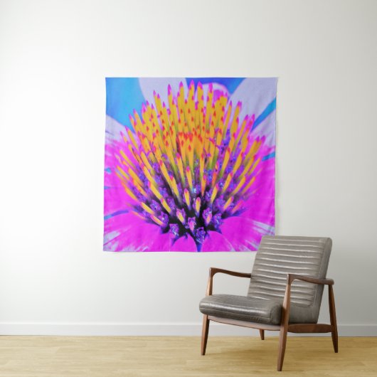 Abstrakte Macro Hot Pink und Gelb Wandteppich (Beispiel)