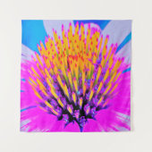 Abstrakte Macro Hot Pink und Gelb Wandteppich (Vorderseite)