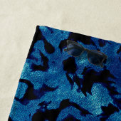Abstrakte Magie - Navy Blue Grunge Black Strandtuch (Beispiel)
