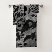Abstrakte Magie - Silberschwarz Badhandtuch Set (Insitu)