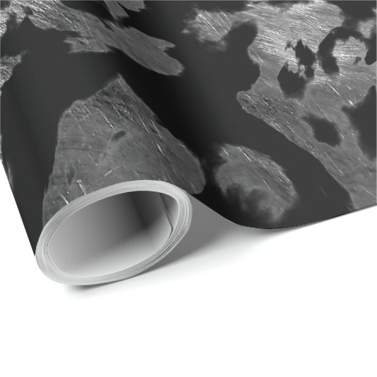 Abstrakte Magie - Silberschwarz Geschenkpapier (Rolleneckpunkt)