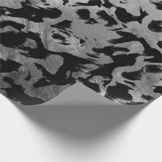 Abstrakte Magie - Silberschwarz Geschenkpapier (Ecke)