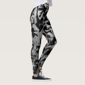 Abstrakte Magie - Silberschwarz Leggings (Rechts)