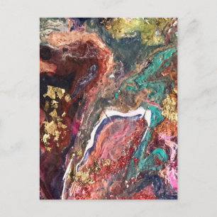 Abstrakte magische Blume rosa Gold Postkarte