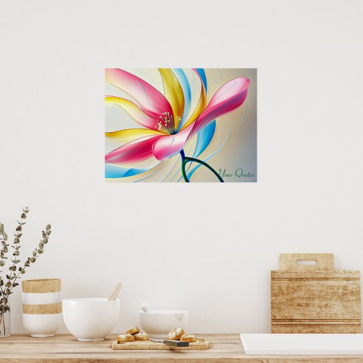 Abstrakte Magnolie Wasserfarbe Blüte Poster (Küche)
