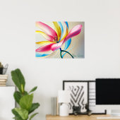 Abstrakte Magnolie Wasserfarbe Blüte Poster (Heimbüro)